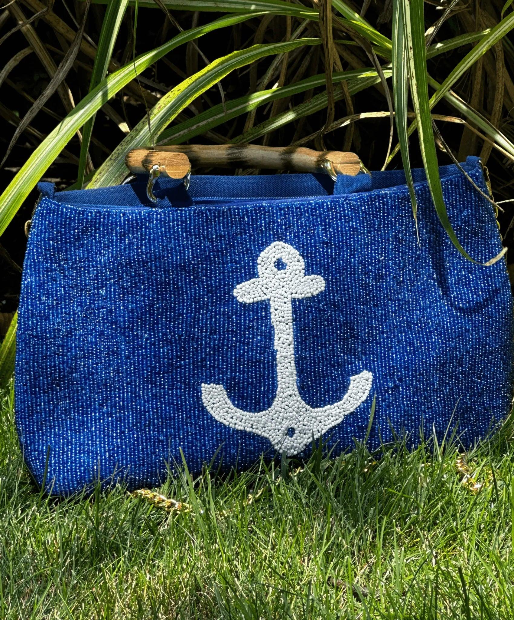 Blue Beaded Bag Purse Navy Jane Beaded Collection