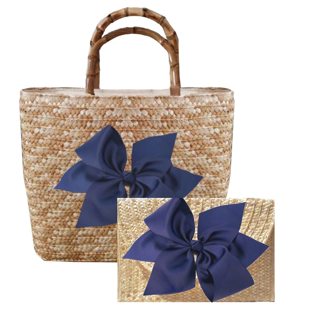 Sankaty Straw Tote With Bamboo Handles