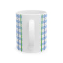 Light Blue Stripe Mug With New England Hydrangea Design