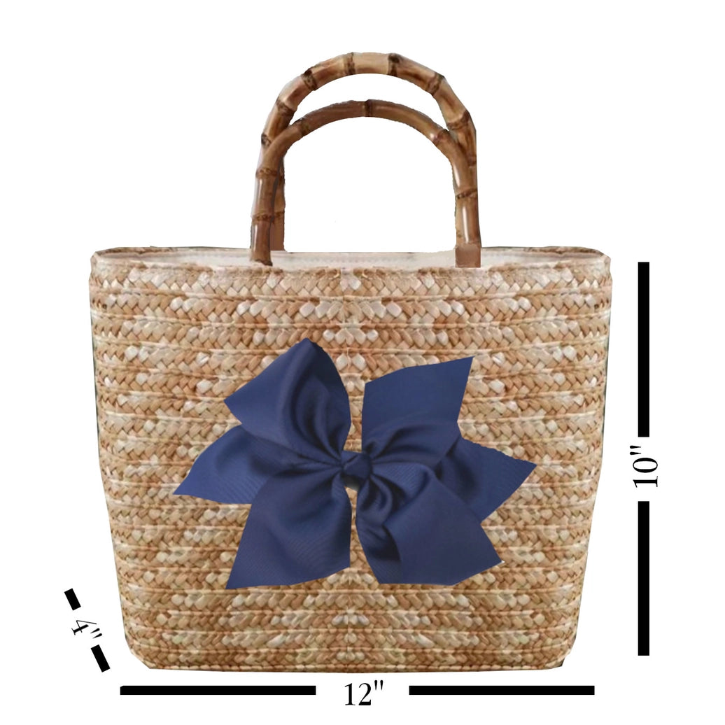 Sankaty Straw Tote With Bamboo Handles