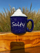 Cobalt Blue Campfire Mug with "Salty" Design – 15 oz Ceramic Mug