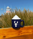 Cobalt Blue Campfire Mug with Lobster  Design – 15 oz Ceramic Mug