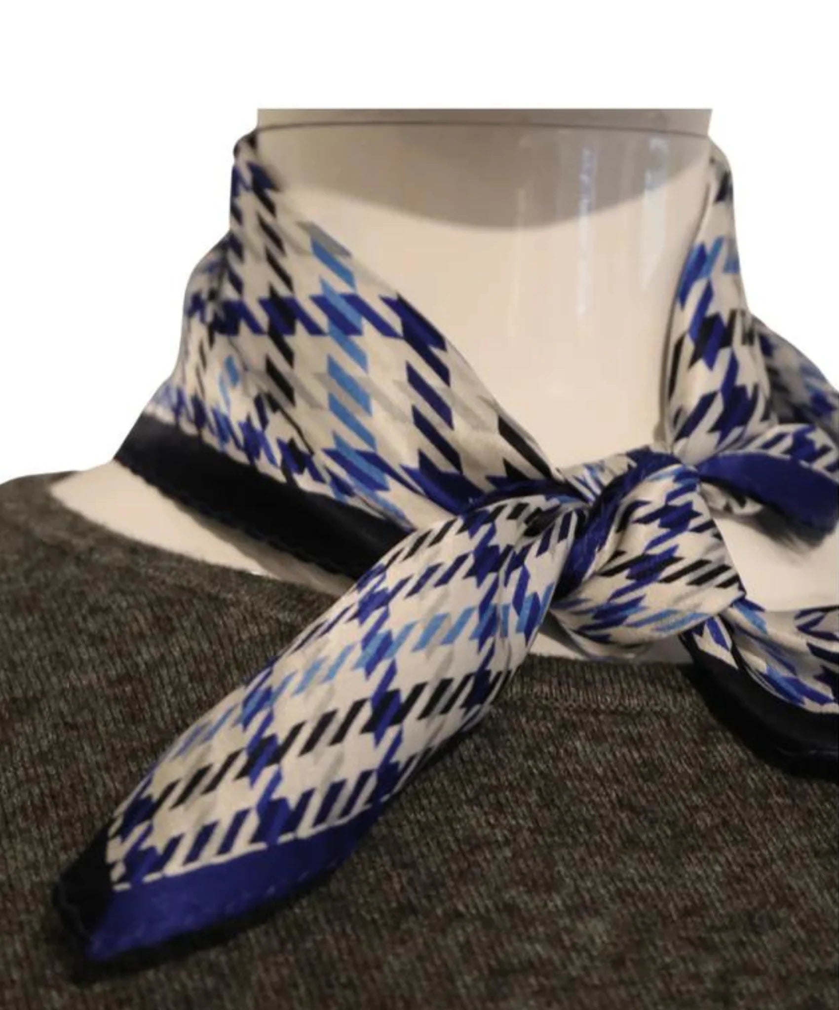 Blue  Hounds-Tooth Scarf