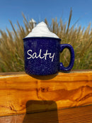 Cobalt Blue Campfire Mug with "Salty" Design – 15 oz Ceramic Mug