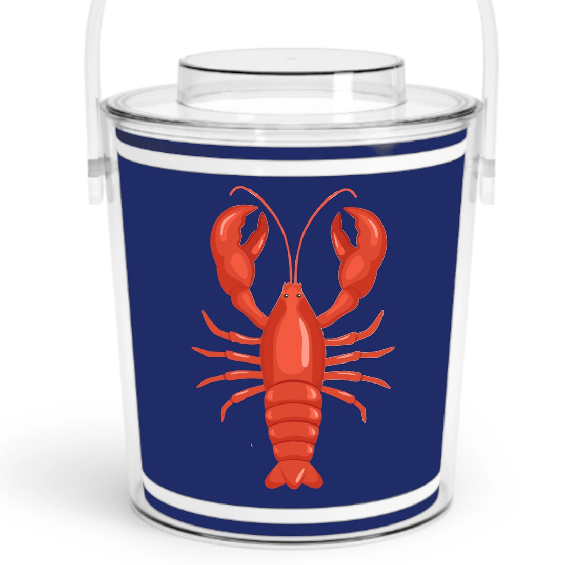 Navy Lobster Ice Bucket – Coastal Elegance for Your Gatherings