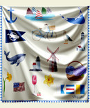 Nantucket Bloom Silk Scarf | Coastal Elegance with Island-Inspired Designs