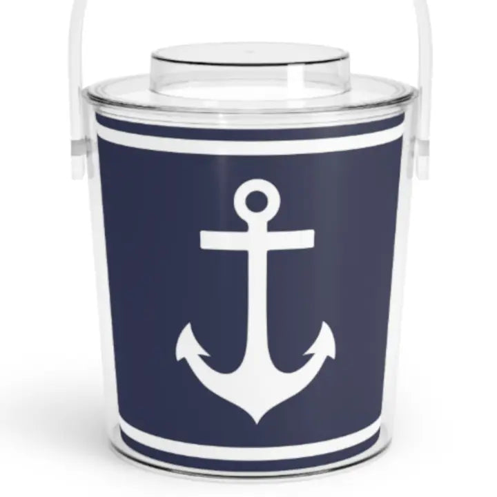 Navy Anchor Ice Bucket – Classic Nautical Elegance