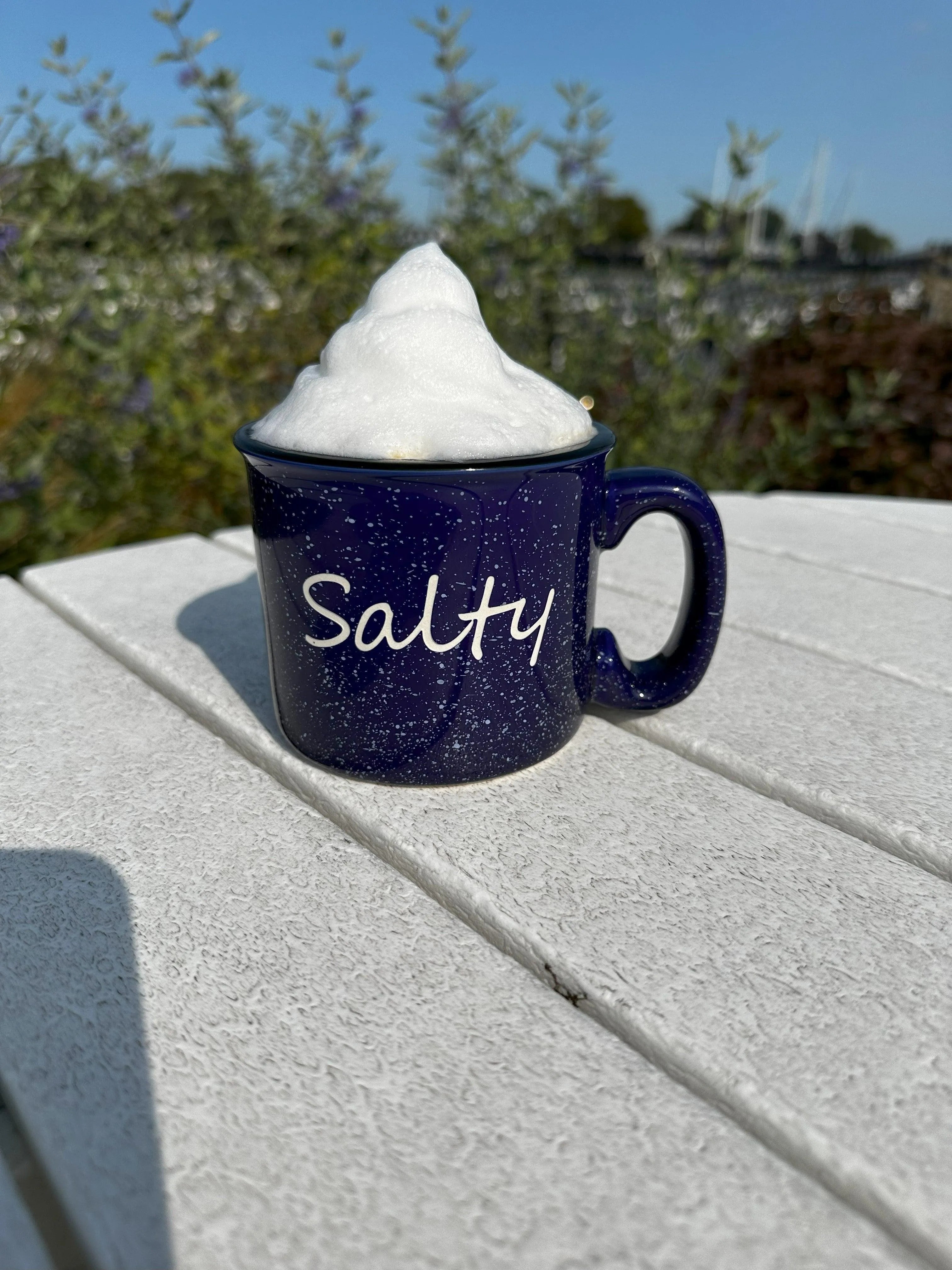 Cobalt Blue Campfire Mug with "Salty" Design – 15 oz Ceramic Mug